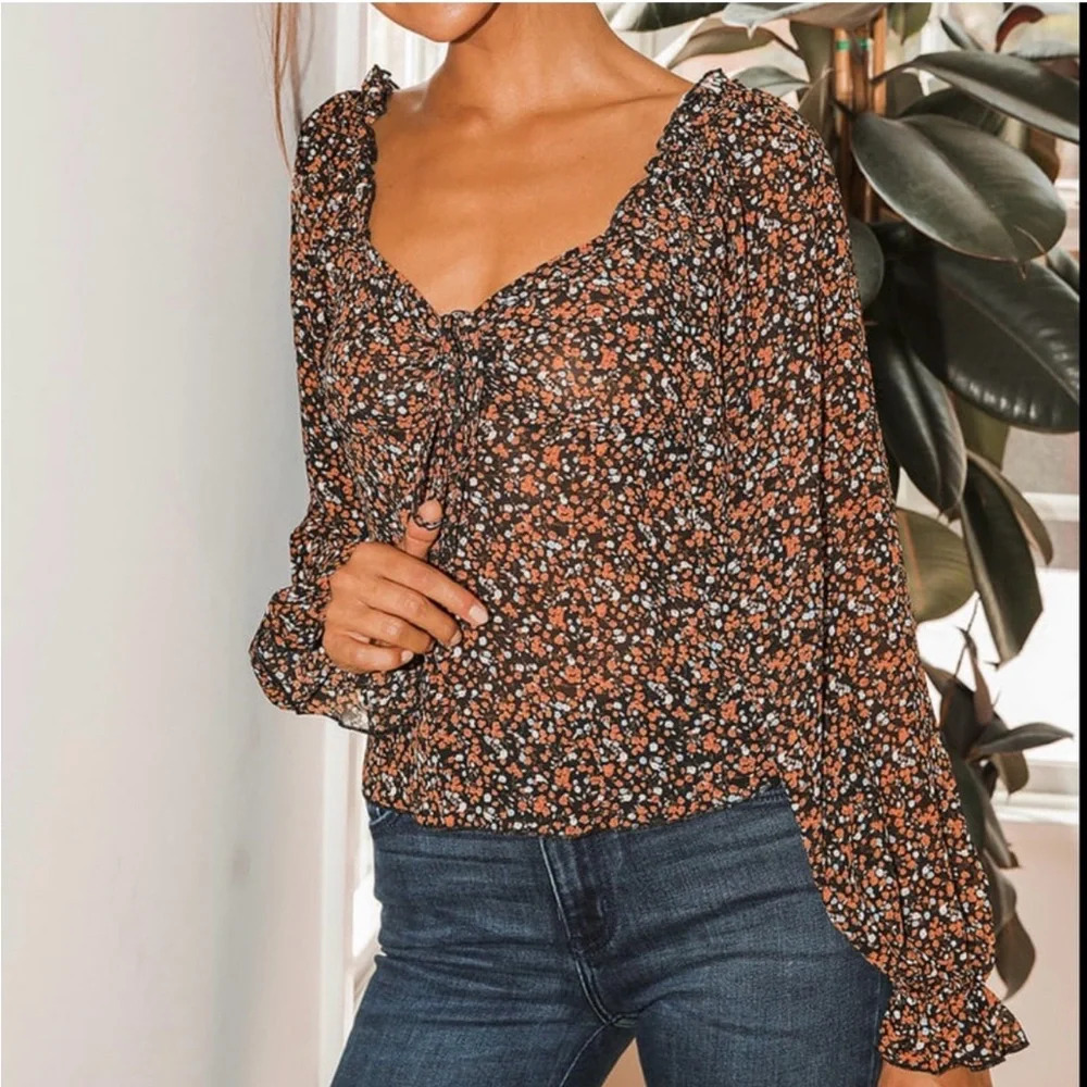 Lulus Autumn Blooms Floral Top